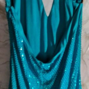 BB's blue turquoise beaded dress.